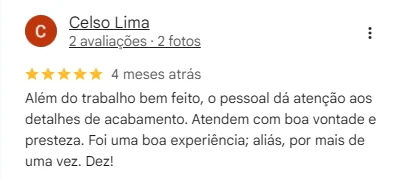 Avaliação de cliente